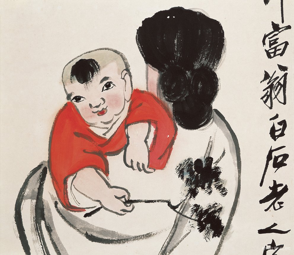 棘心夭夭 母氏劬劳：齐白石《柏寿》