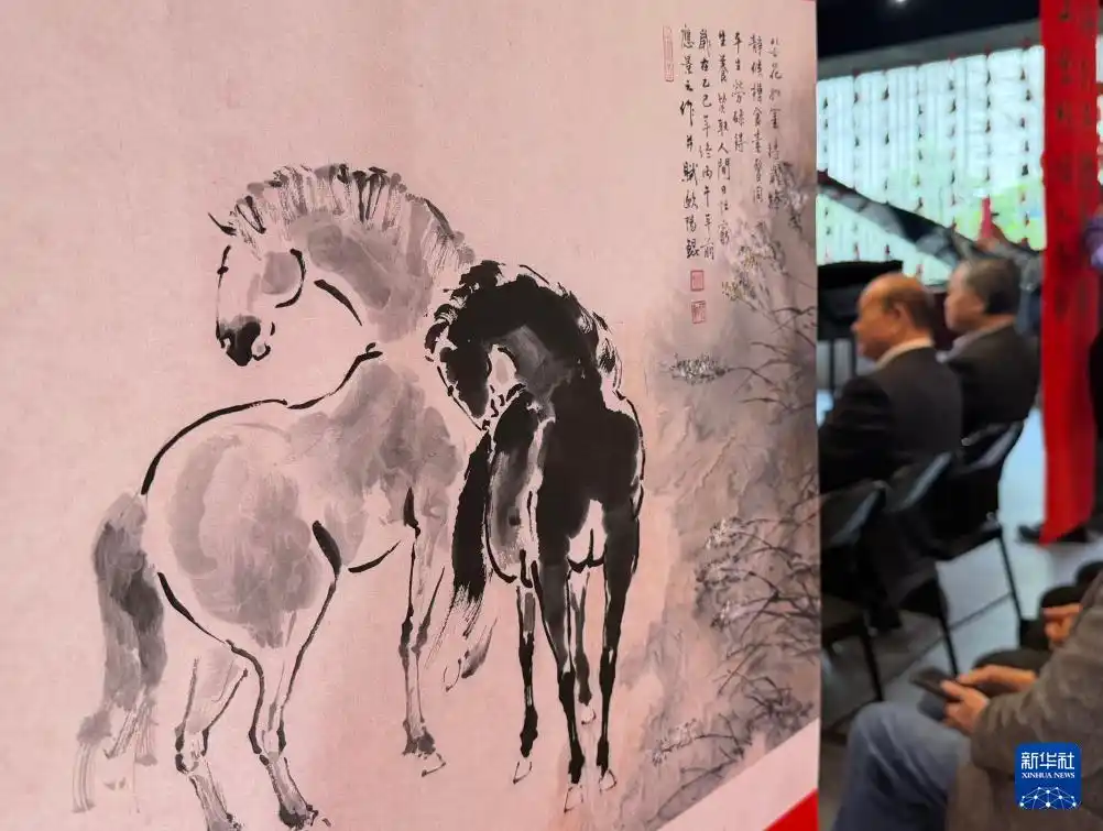 书画迎新春:百余件两岸贺岁艺术作品在台北展出
