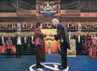 包泽伟油画《屠呦呦获诺贝尔奖》