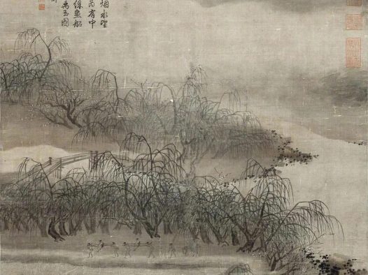 夏圭 西湖柳艇图